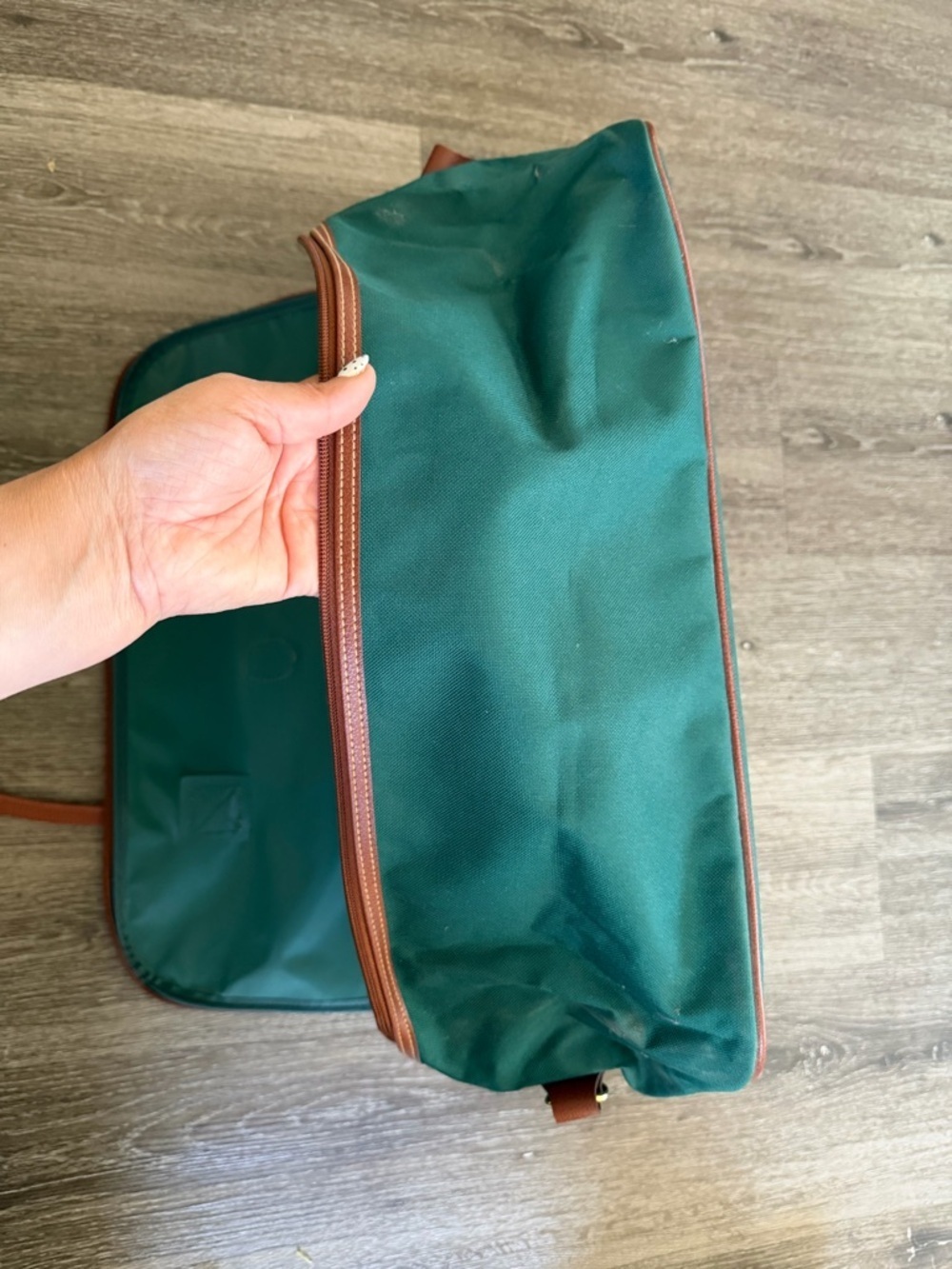 Ralph Lauren Green and Brown Travel Tote with Shoulder Strap - Picture 7 of 7